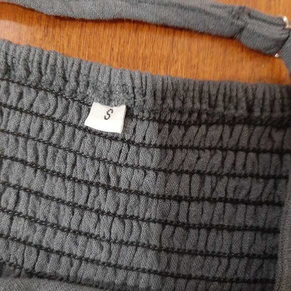 Vintage linen asymmetrical strap quiet luxury romper - Picture 4 of 11